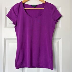 Lauren Ralph Lauren Vibrant Purple Short Sleeve Tee Size M